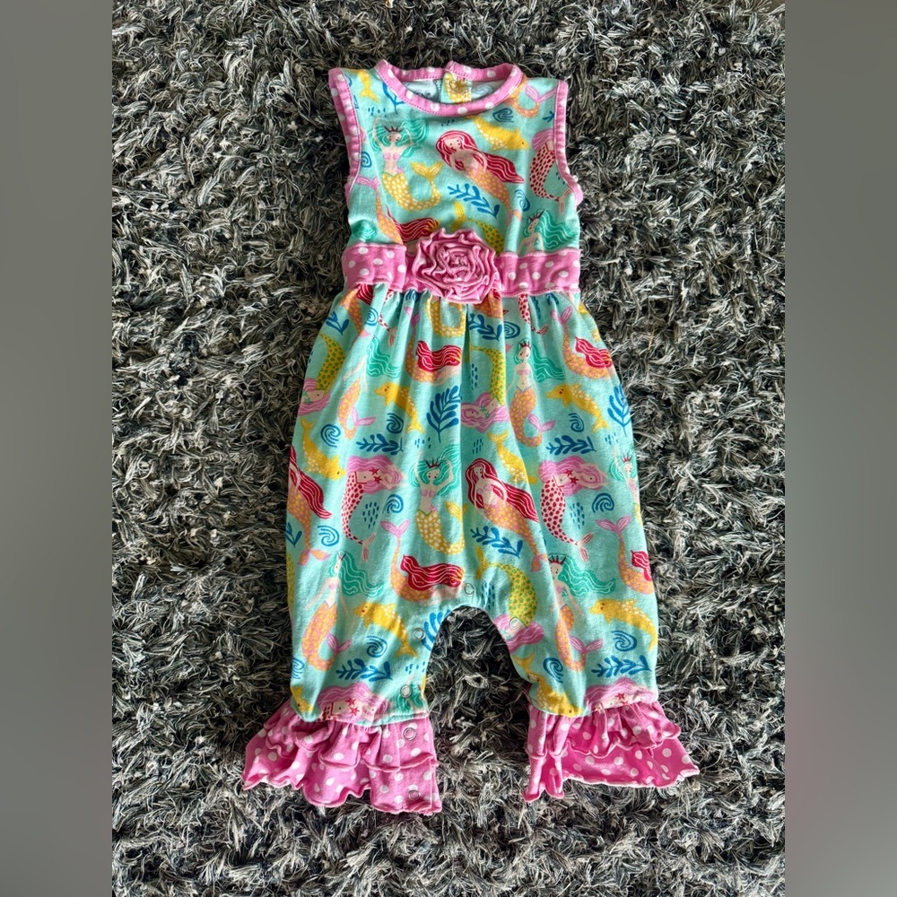 AnnLoren Baby Girl Mermaid Ruffle Romper Jumpsuit Size 18–24 Months